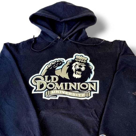 Champion Hoodie Old Dominion University Mens Navy Hooded Sweater Size Medium. - Picture 6 of 7